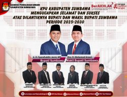 KPU Sumbawa Mengucapkan Selamat atas Dilantiknya  Bupati dan Wakil Bupati Sumbawa Periode 2025-2030