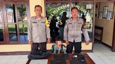 Bobol Pintu SMP IT Hamzanwadi Padasuka, Remaja di Lunyuk Diamankan Bersama 4 Laptop Curian