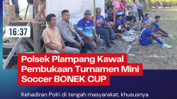 Polsek Plampang Kawal Pembukaan Turnamen Mini Soccer BONEK CUP