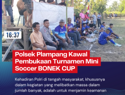 Polsek Plampang Kawal Pembukaan Turnamen Mini Soccer BONEK CUP